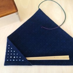 画像1: 中川木工芸比良工房 竹箸と本藍染の箸袋セット