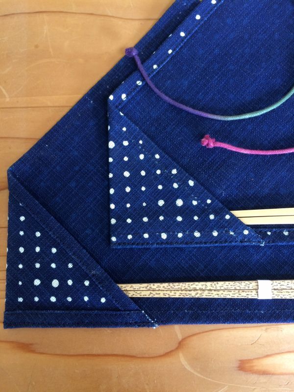 画像: 中川木工芸比良工房 竹箸と本藍染の箸袋セット
